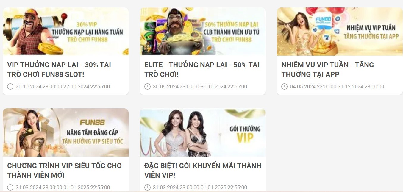 Top khuyến mãi cho thành viên vip cực hấp dẫn