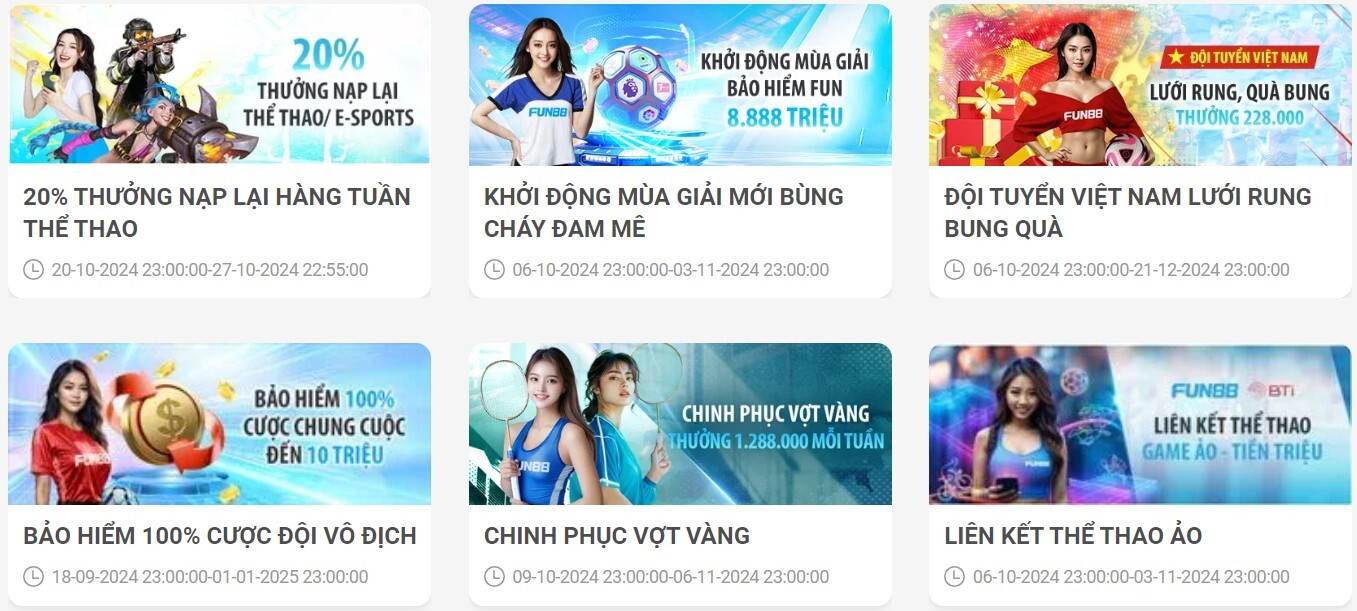 Chuyên mục thể thao Fun88 và khuyến mãi hấp dẫn