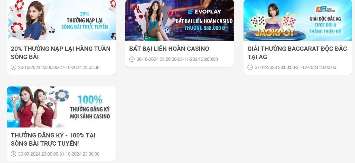 Những chương trình khuyến mãi có tại Casino Fun88 