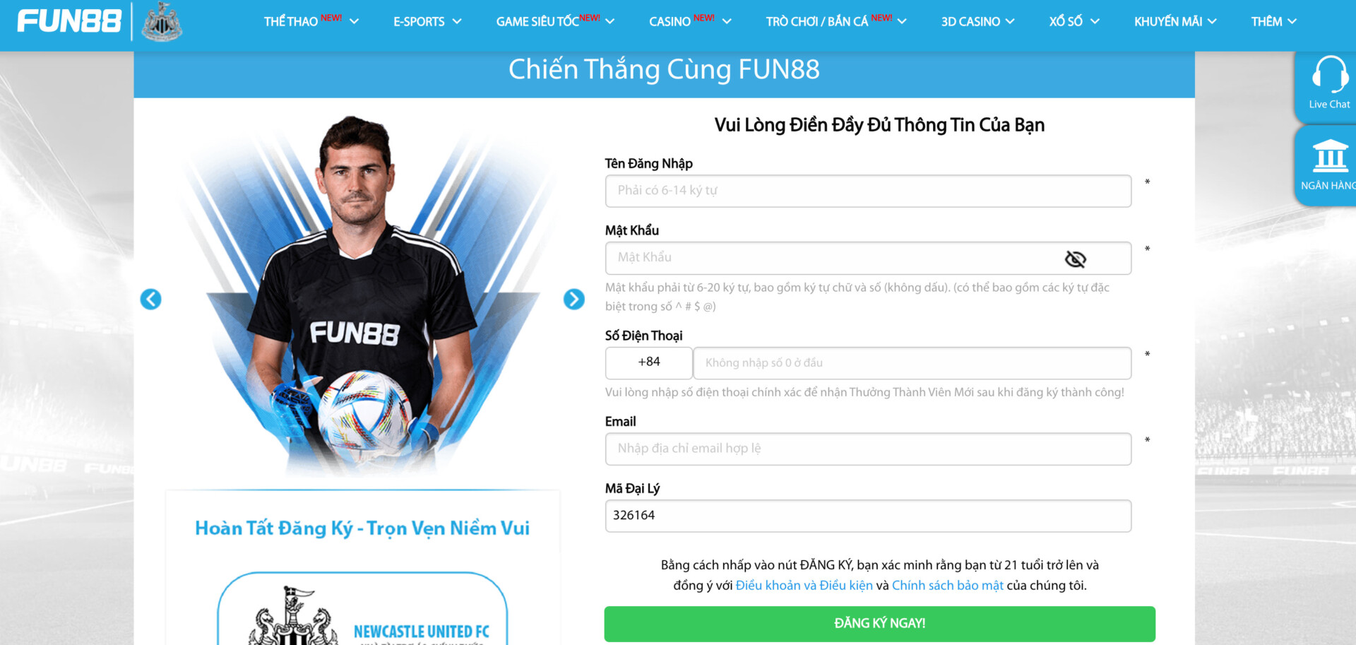 Tạo tài khoản để dễ dàng giải trí cùng xổ số tại Fun88